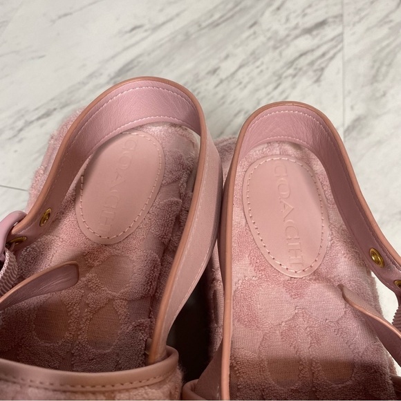 Coach Noelle Light Pink Signature Terry Platform Sandal 9B - Picture 14 of 16